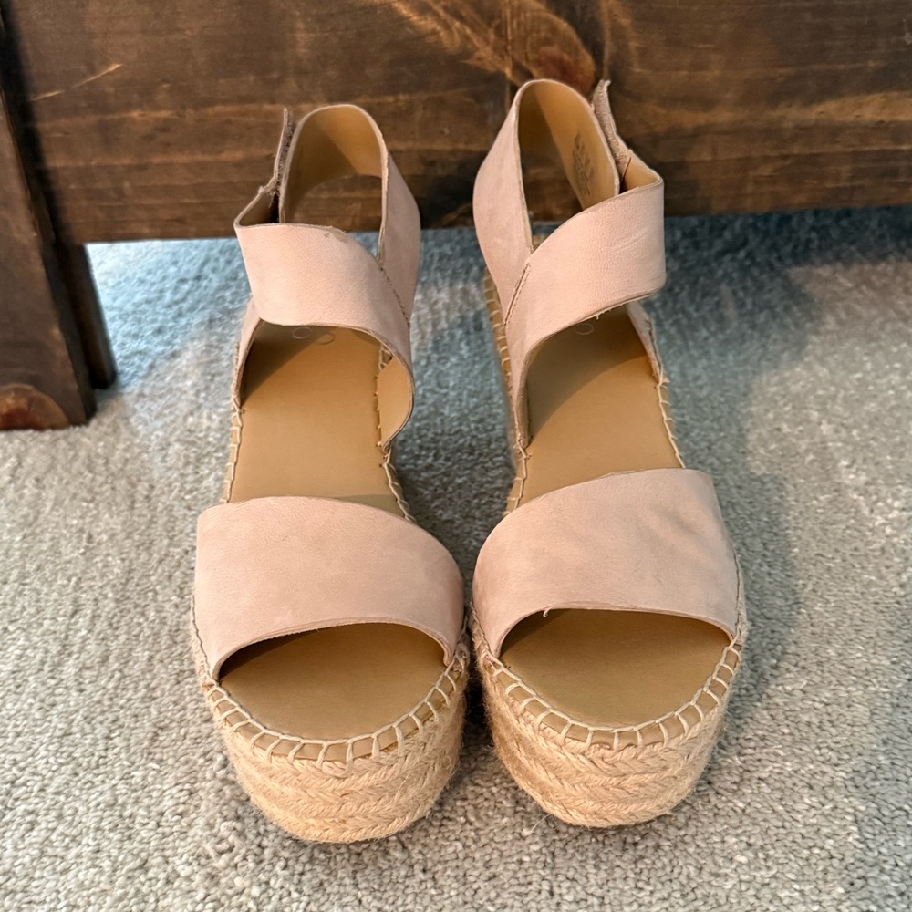 Franco Sarto Beige Wedge Sandals
